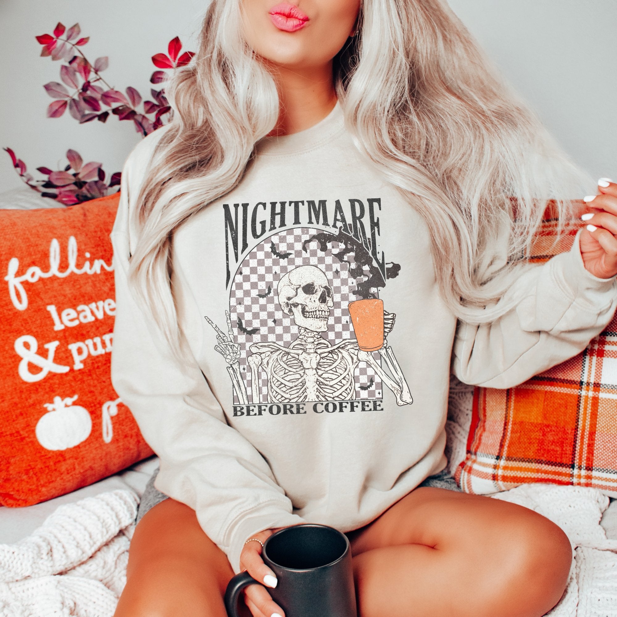 Nightmare Before Coffee Halloween Sweatshirt - Trendznmore