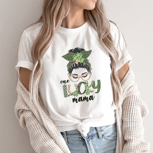 One Lucky Mama Messy Bun T-Shirt - Trendznmore
