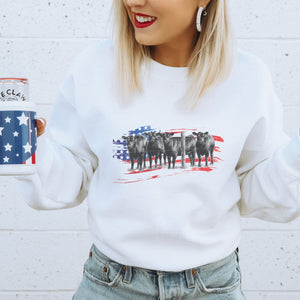 Patriotic Heifer Farm Crewneck Sweatshirt - Trendznmore