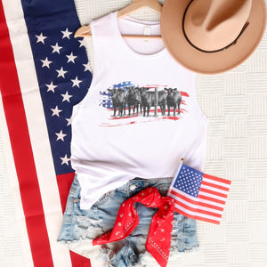 Patriotic Heifers 4th of July Bella Canvas Muscle Tank Top - Trendznmore