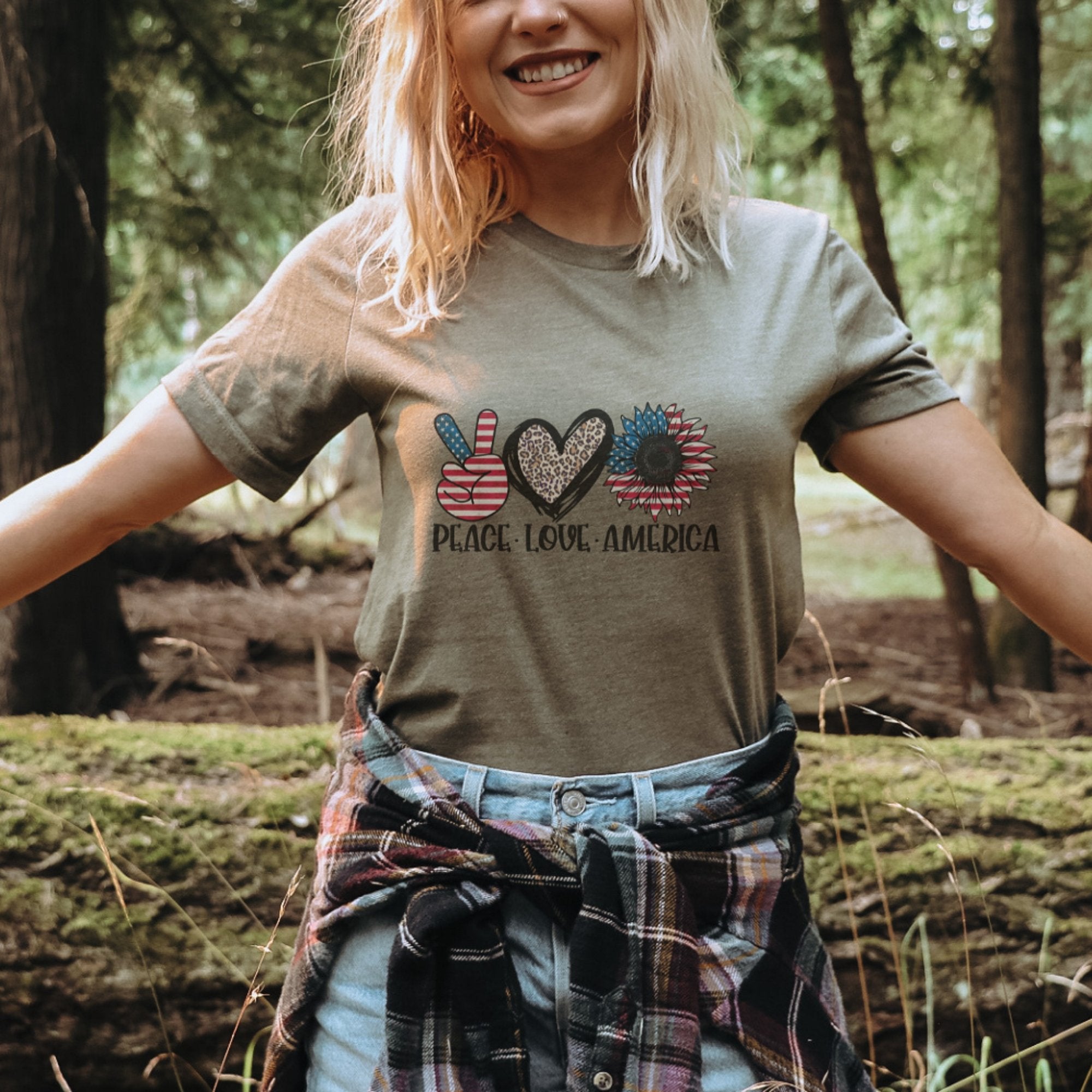 Peace Love America T-Shirt - Trendznmore
