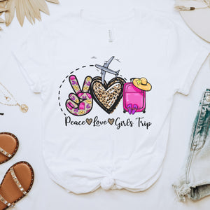 Peace, Love, Girl's Trip T-Shirt - Trendznmore