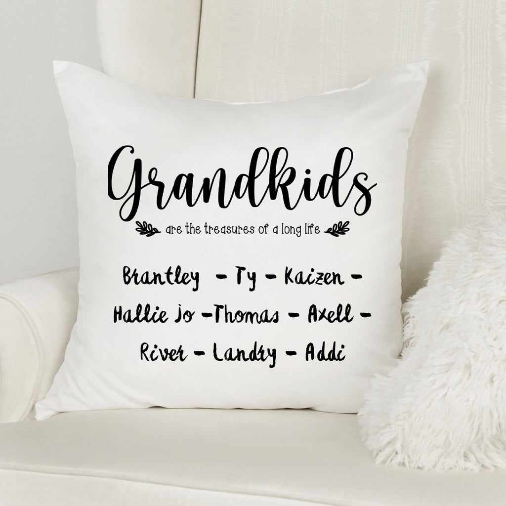 Personalized Grandkids are the Treasures of a Long Life Pillow Cover - Trendznmore