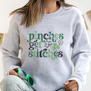 Pinches Get Stitches St. Patrick's Day Crewneck Sweatshirt - Trendznmore