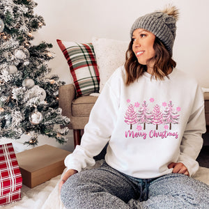 Pink Christmas Trees Sweatshirt - Trendznmore
