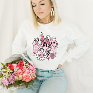 Pink Retro Easter Crewneck Sweatshirt - Trendznmore