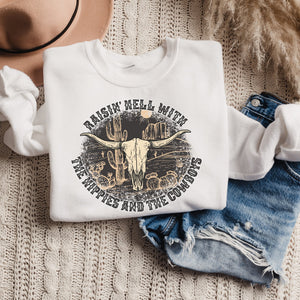 Raisin Hell with the Hippies and the Cowboys Sweatshirt - Trendznmore