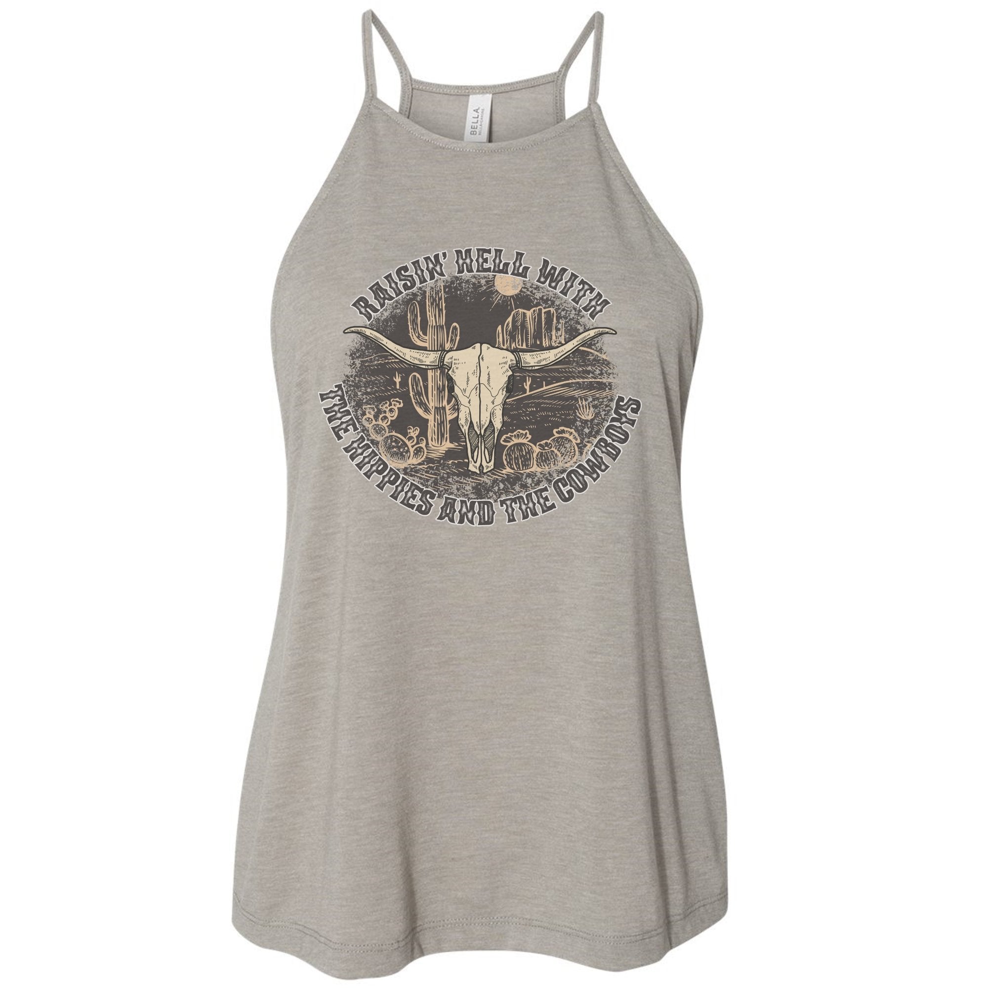 Raisin Hell with the Hippies and the Cowboys Western Tank Top - Trendznmore