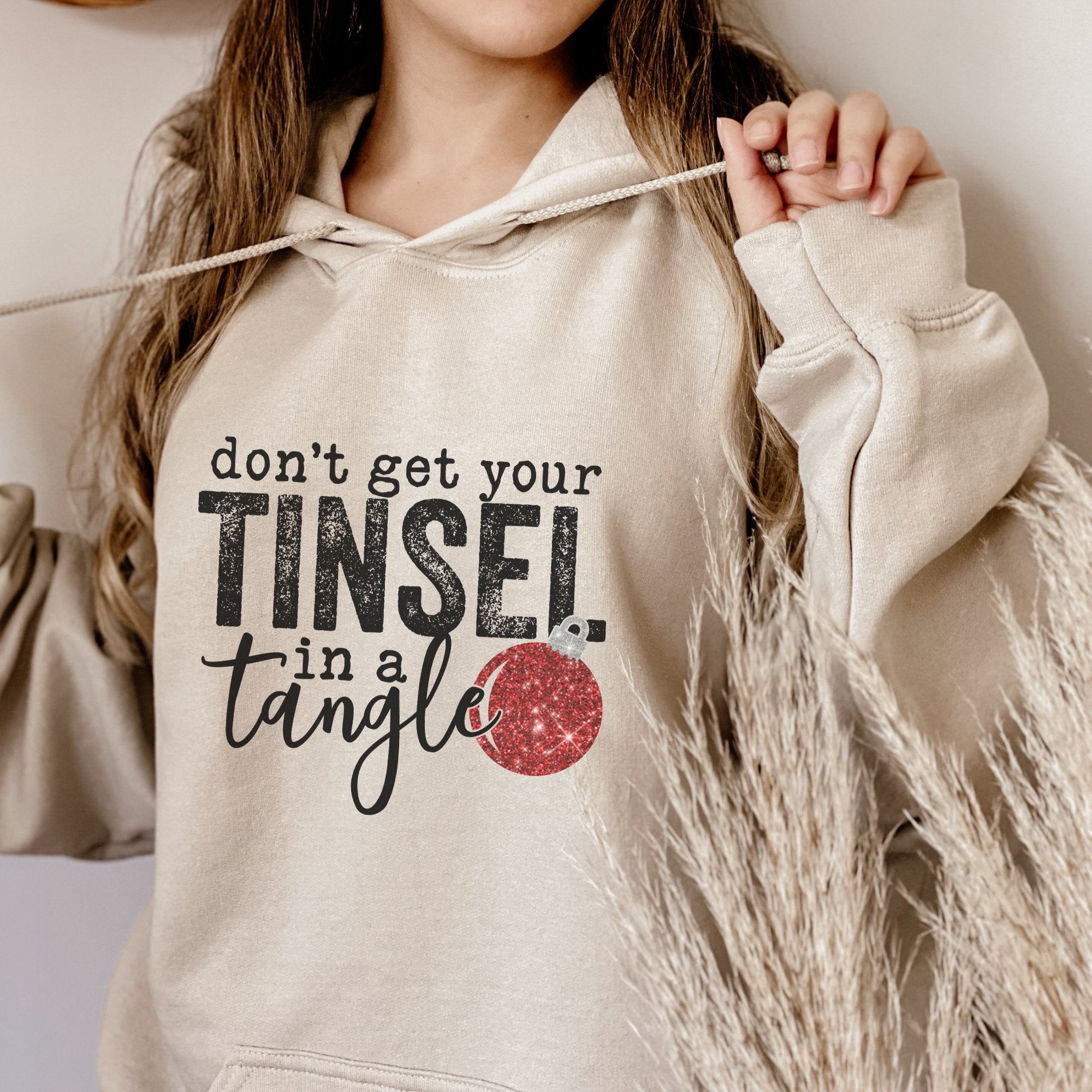 Red Tinsel in a Tangle Christmas Hoodie - Trendznmore