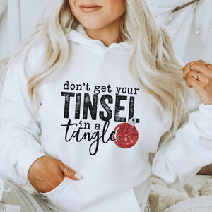 Red Tinsel in a Tangle Christmas Hoodie - Trendznmore