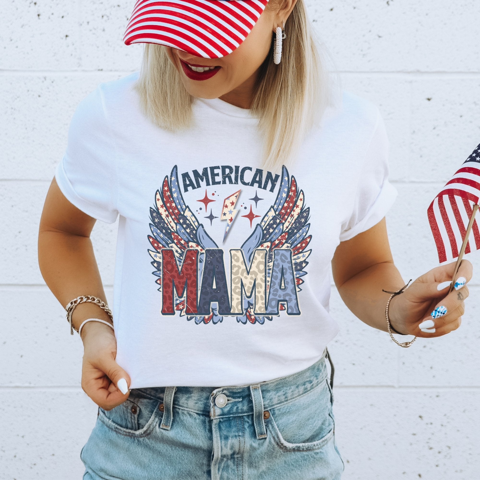 Retro American Mama Rock-n-Roll T-Shirt - Trendznmore