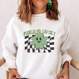 Retro Feeling Lucky St. Patrick's Day Crewneck Sweatshirt - Trendznmore
