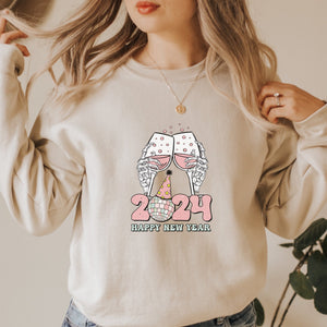 Retro Happy New Year 2024 Sweatshirt - Trendznmore