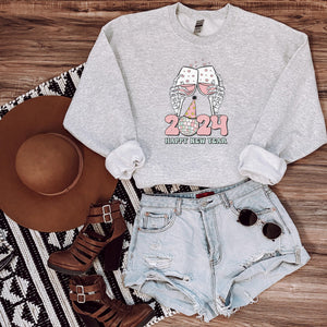 Retro Happy New Year 2024 Sweatshirt - Trendznmore