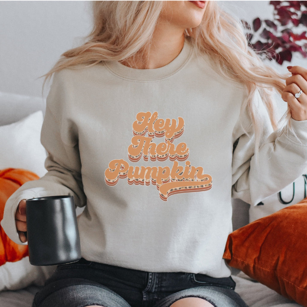 Retro Hey There Pumpkin Crewneck Sweatshirt - Trendznmore