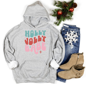 Retro Holly Jolly Babe Christmas Hoodies - Trendznmore