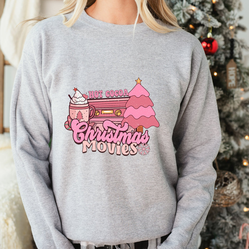 Retro Hot Cocoa Christmas Movies Sweatshirt - Trendznmore