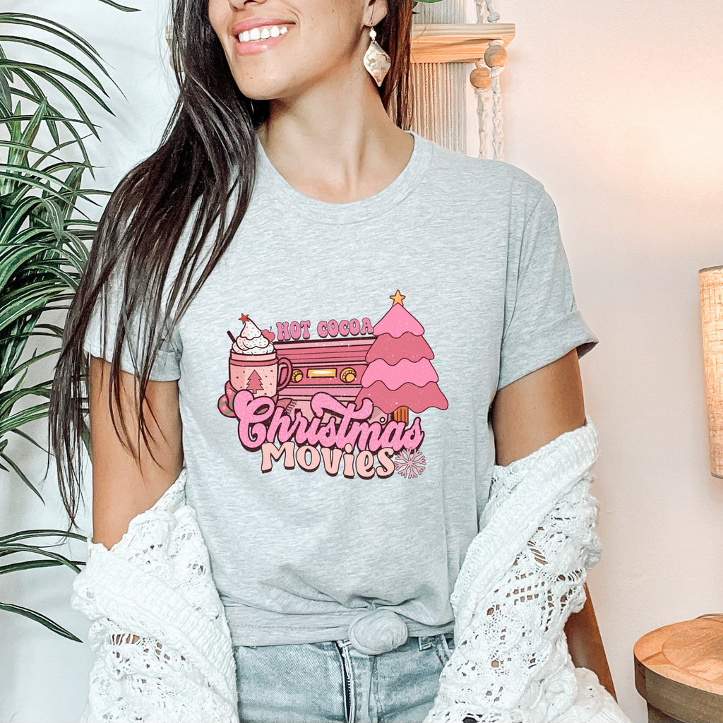 Retro Hot Cocoa Christmas Movies T-Shirt - Trendznmore