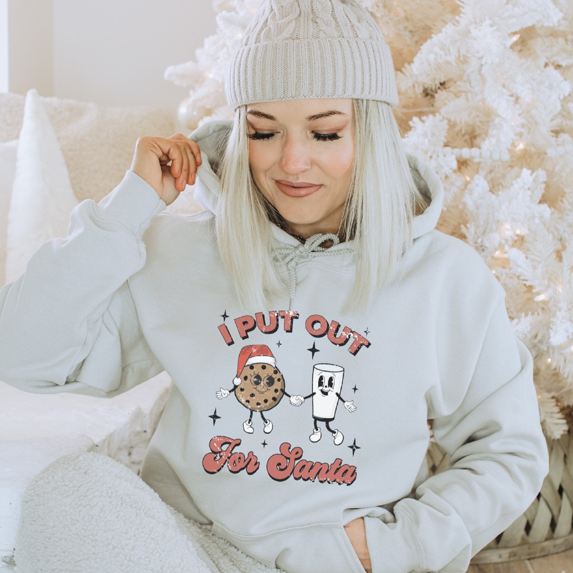 Retro I put out for Santa Milk and Cookie Christmas Hoodies - Trendznmore