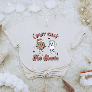 Retro I Put Out for Santa Milk and Cookie T-Shirt - Trendznmore
