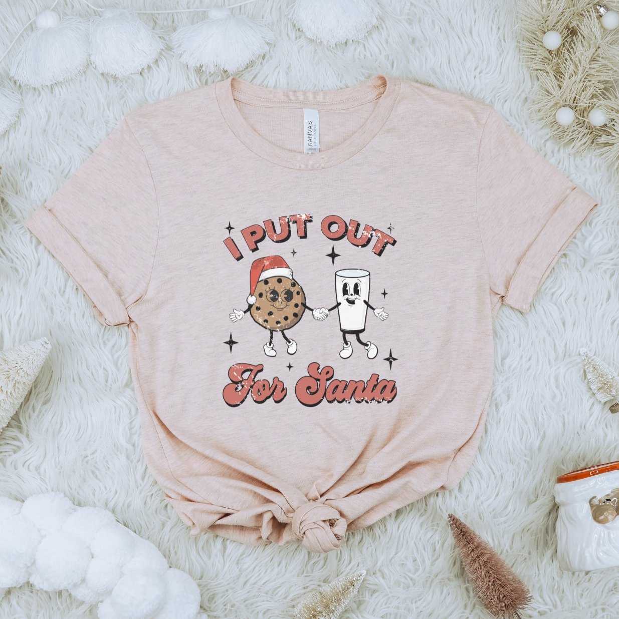 Retro I Put Out for Santa Milk and Cookie T-Shirt - Trendznmore