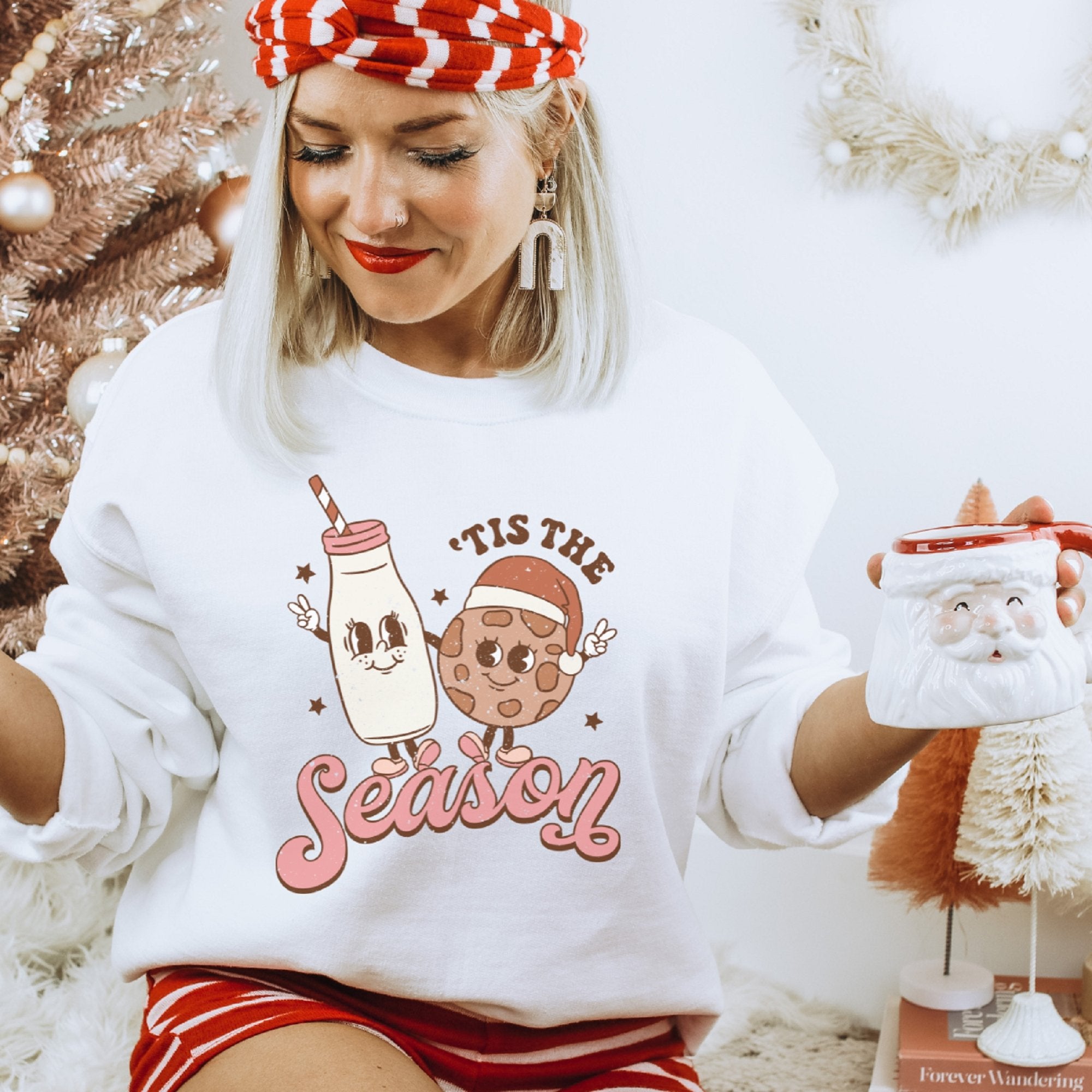 Retro Milk and Cookie Tis the Season Sweatshirt - Trendznmore