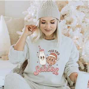 Retro Milk and Cookie Tis the Season Sweatshirt - Trendznmore