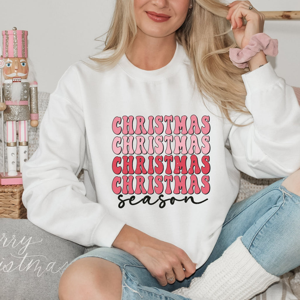 Retro Pink Christmas Season Sweatshirt - Trendznmore