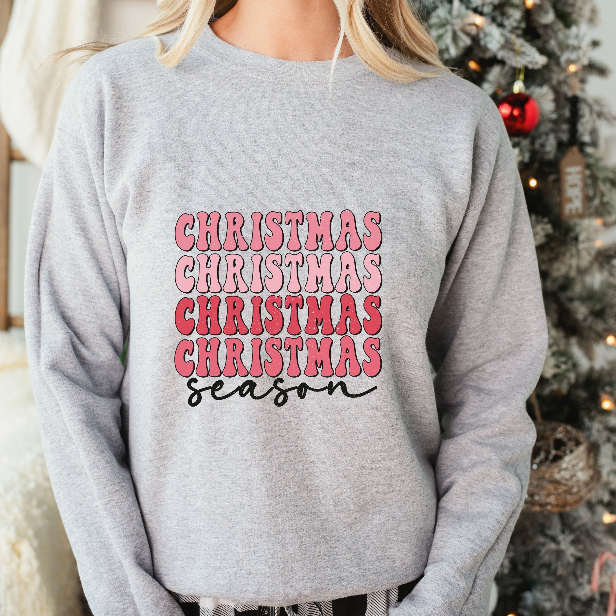 Retro Pink Christmas Season Sweatshirt - Trendznmore