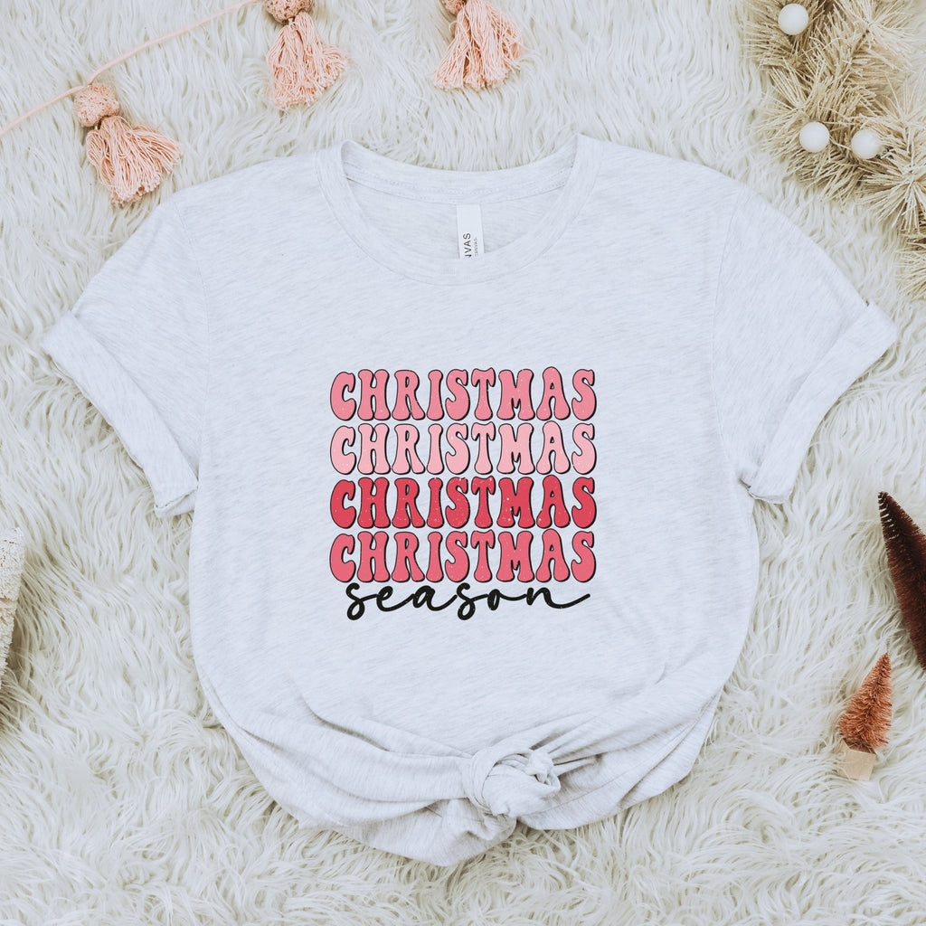 Retro Pink Christmas Season T-Shirt - Trendznmore