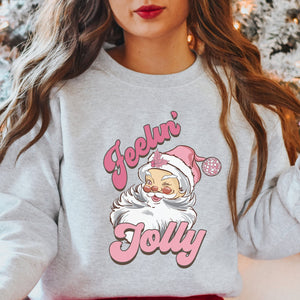 Retro Pink Feelin Jolly Christmas Sweatshirt - Trendznmore