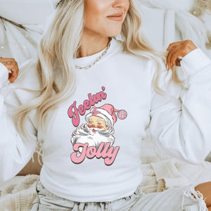 Retro Pink Feelin Jolly Christmas Sweatshirt - Trendznmore