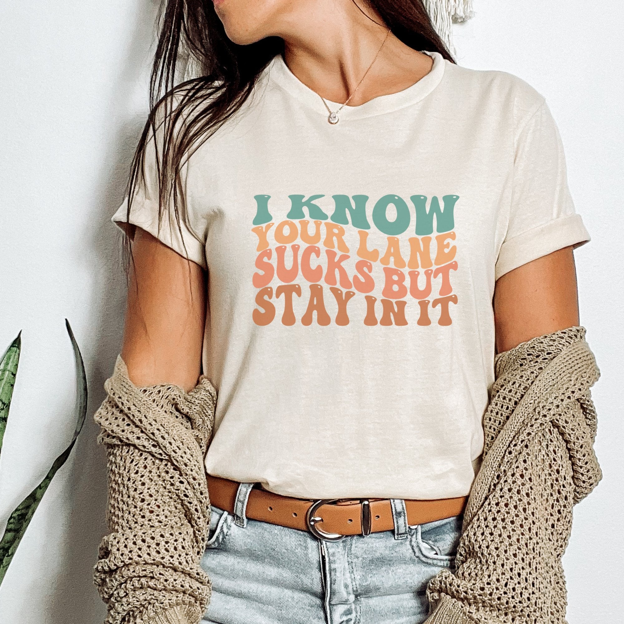 Retro Stay In Your Lane T-Shirt - Trendznmore