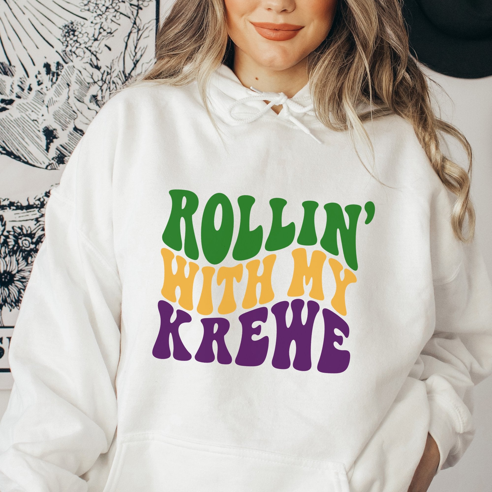 Rollin' With My Krewe Mardi Gras Hoodie - Trendznmore