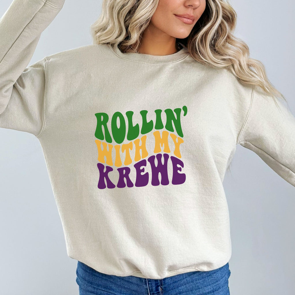 Rollin' With My Krewe Mardi Gras Sweatshirt - Trendznmore