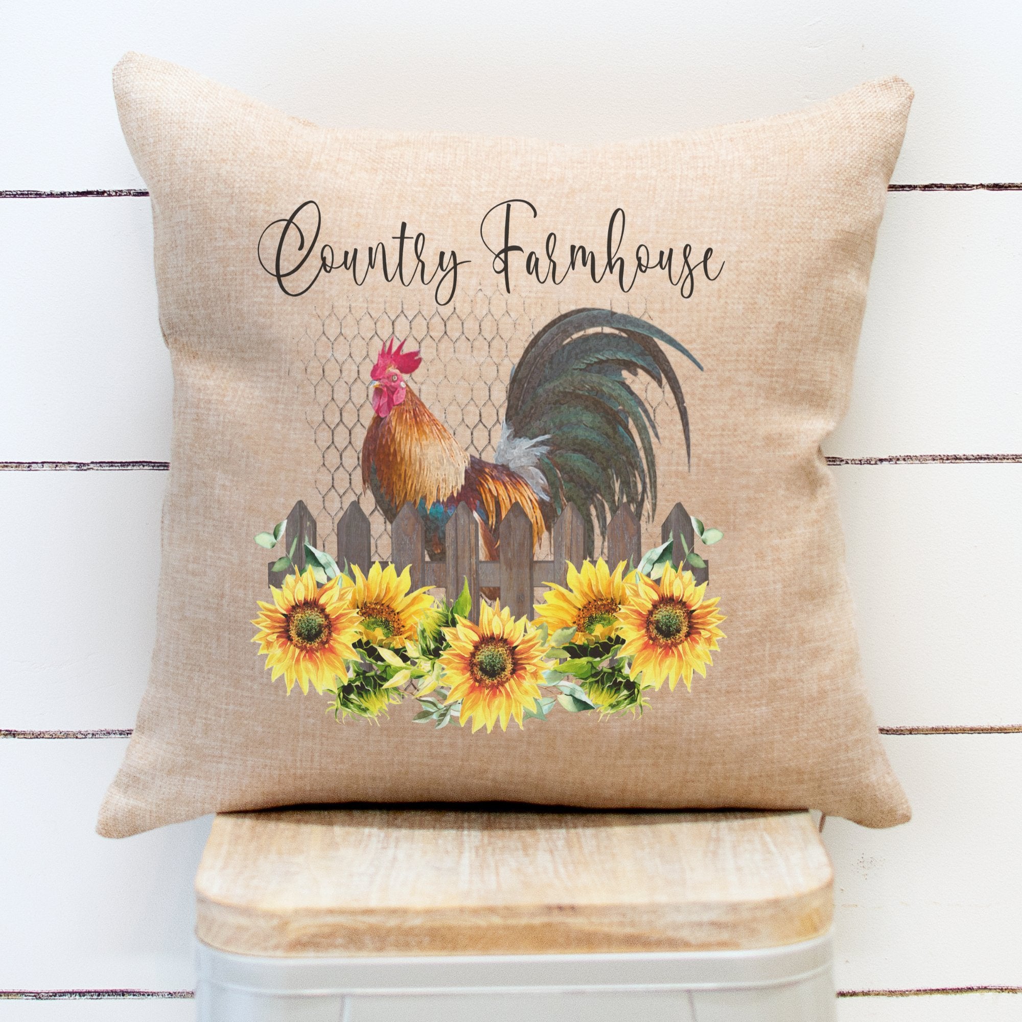 Rooster Country Farmhouse Pillow Cover - Trendznmore