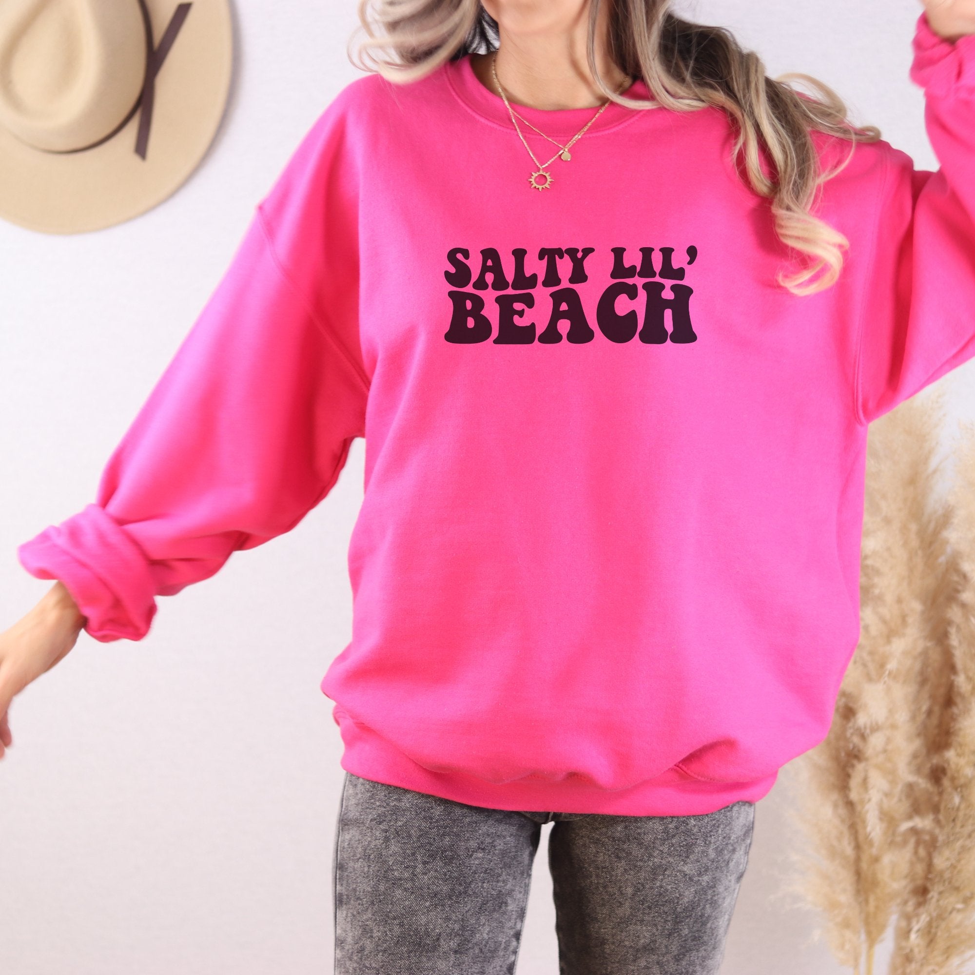 Salty Lil Beach Crewneck Sweatshirt - Trendznmore