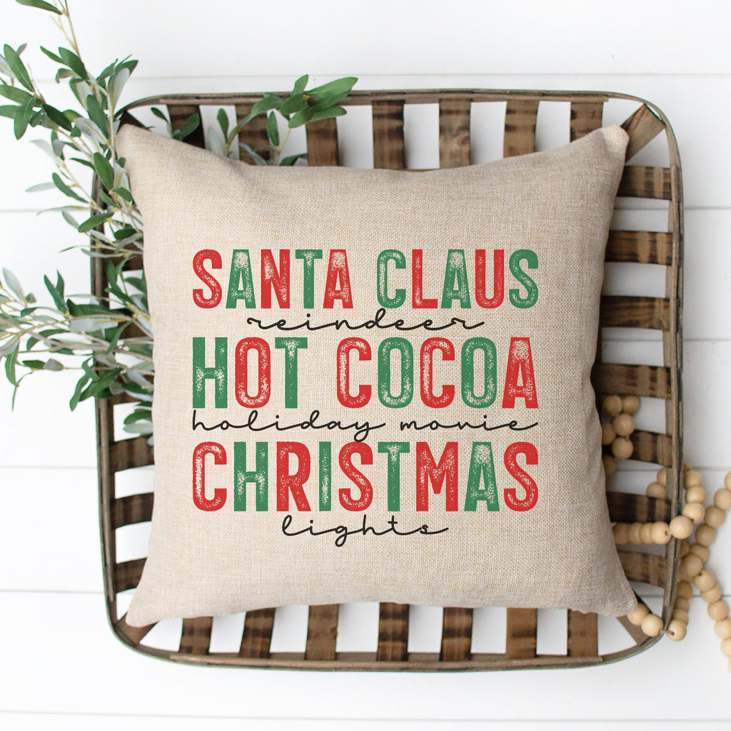 Santa Claus, Hot Cocoa Christmas Pillow Cover - Trendznmore