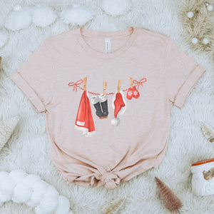 Santa suit clothes line Christmas T-shirt - Trendznmore