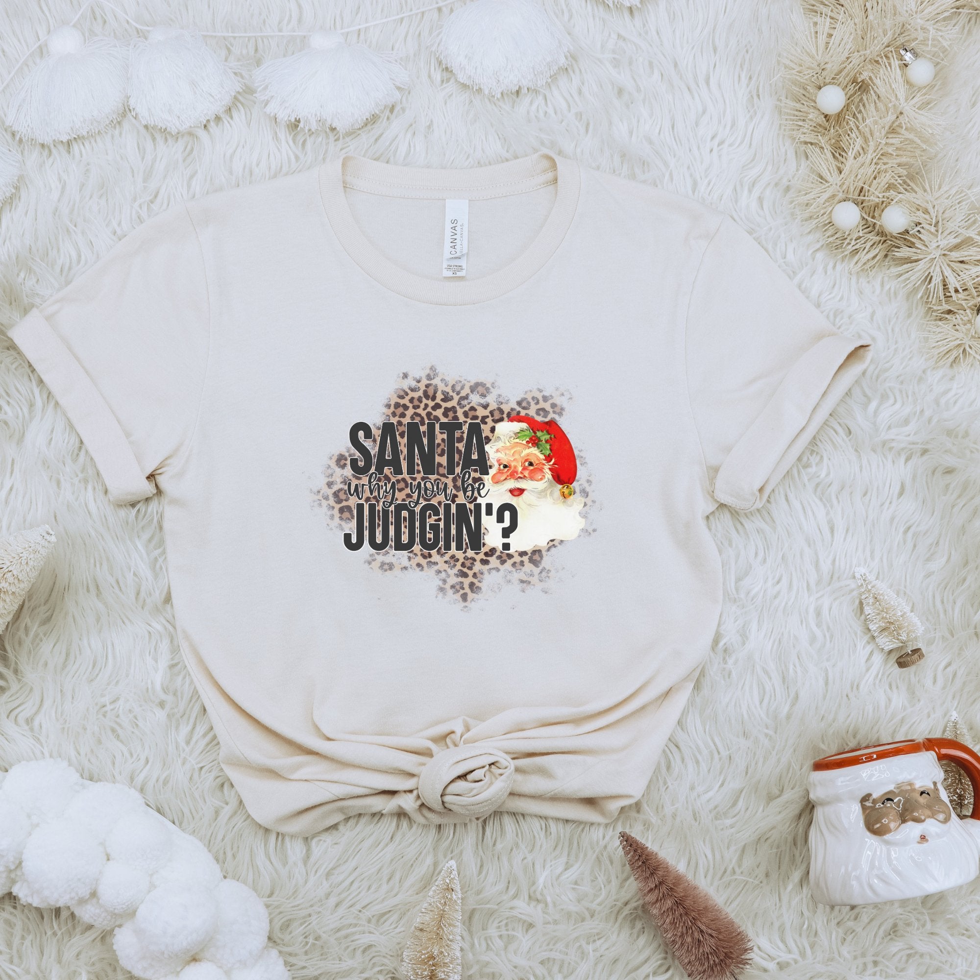 Santa Why You Be Judgin' Christmas T-Shirt - Trendznmore