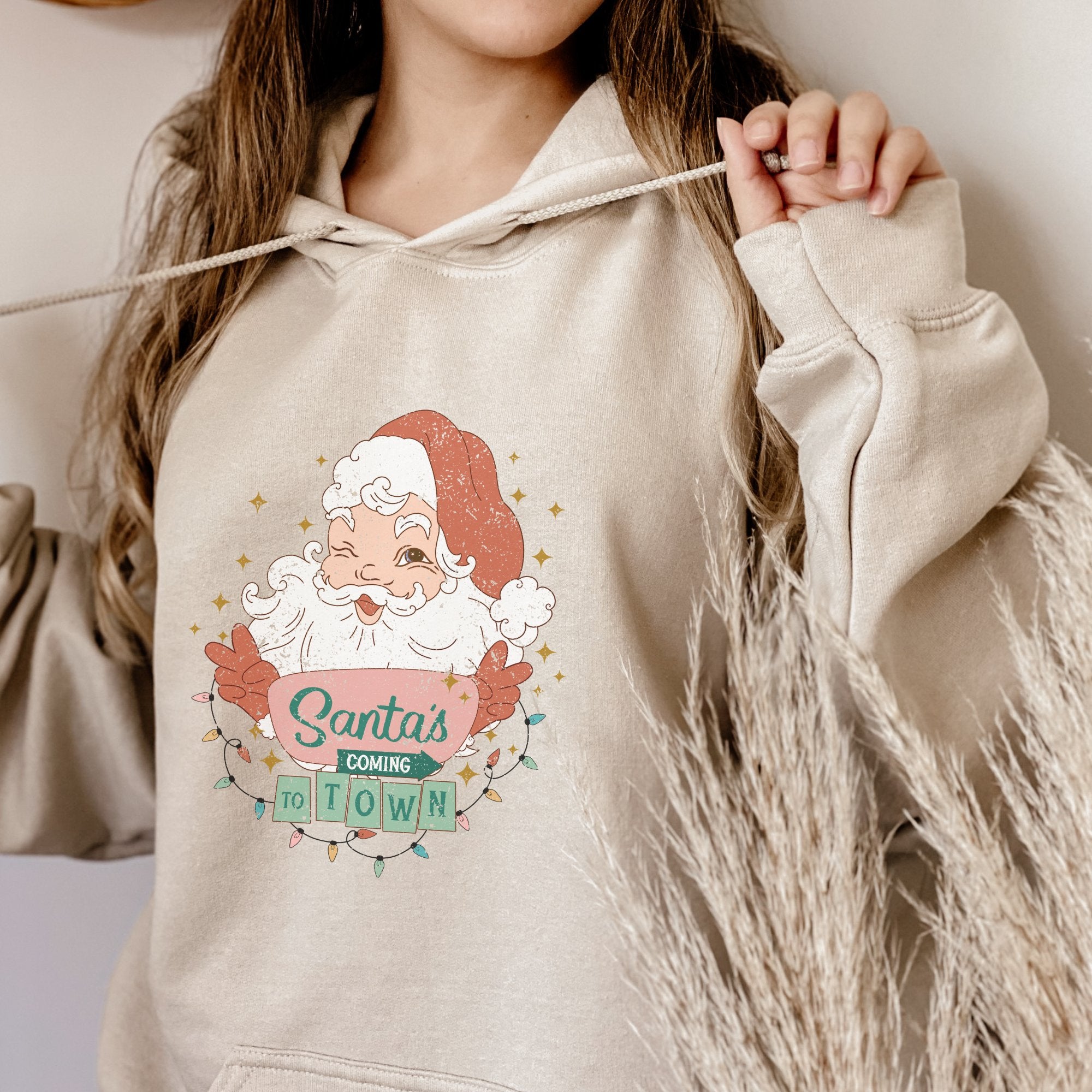 Santa's coming to town Christmas hoodie - Trendznmore