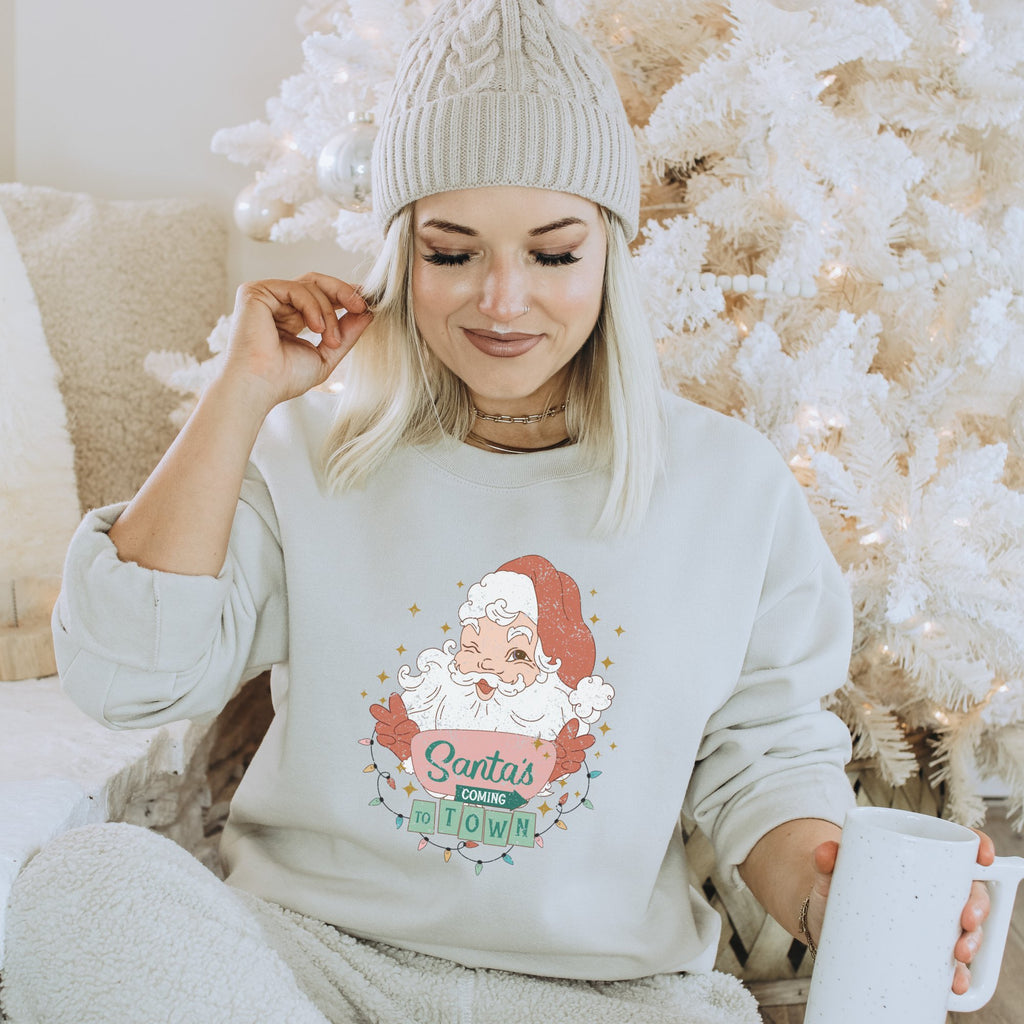 Santa's coming to town Christmas Sweatshirt - Trendznmore