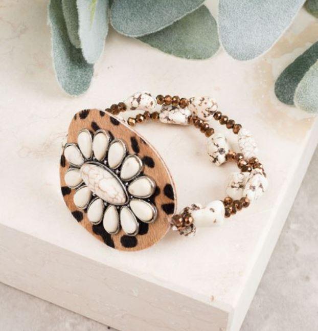 Set in Stone Leopard White Bracelet - Trendznmore