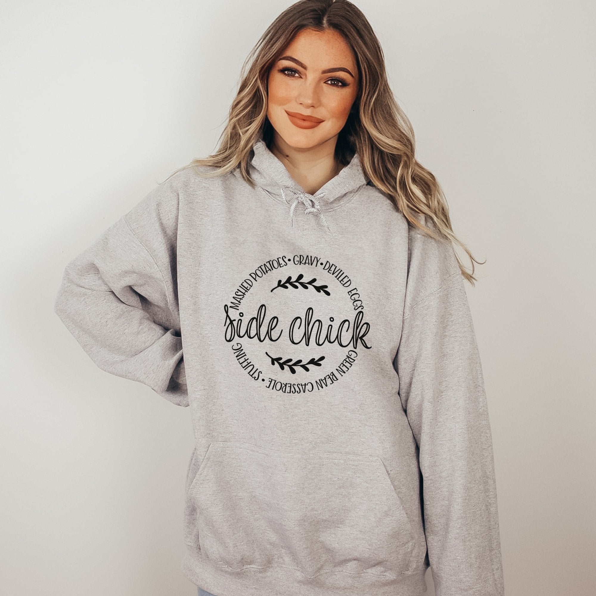 Side Chick Thanksgiving Graphic Hoodie - Trendznmore