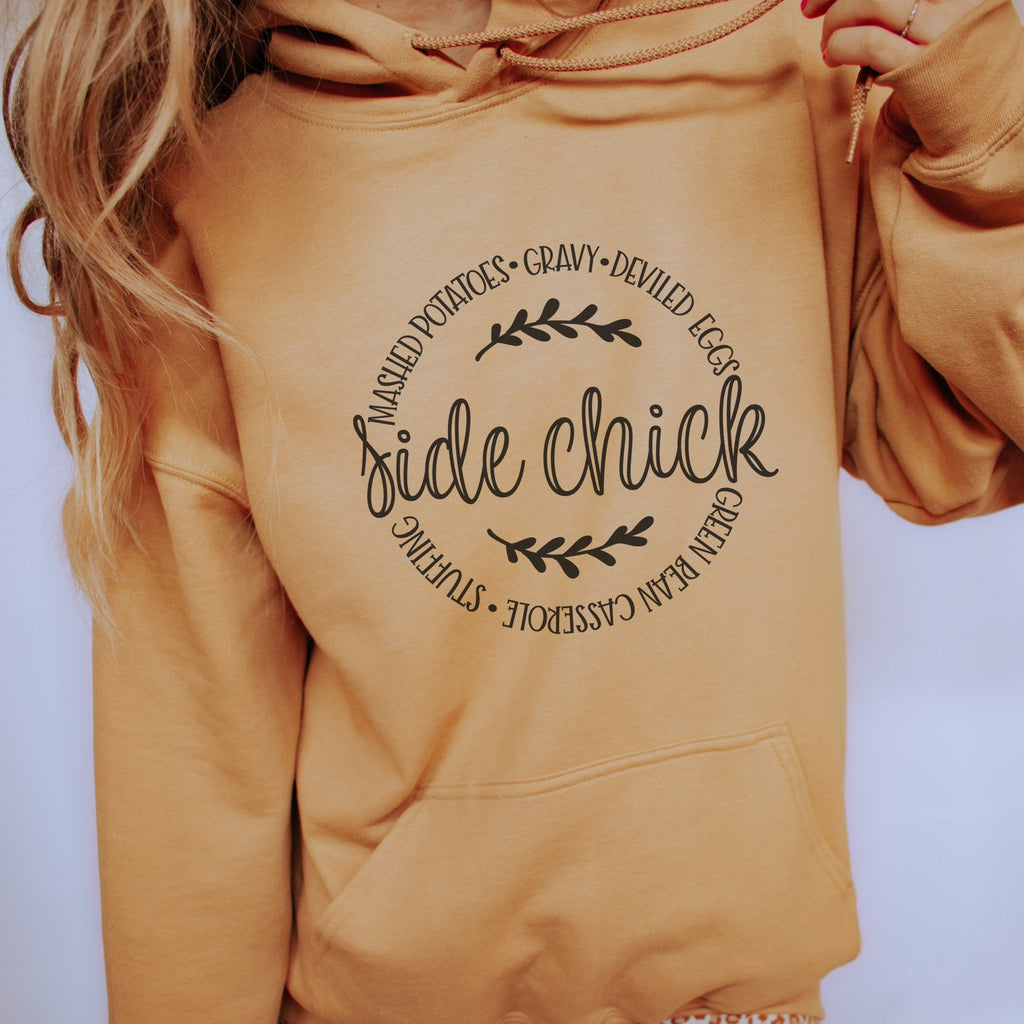 Side Chick Thanksgiving Graphic Hoodie - Trendznmore