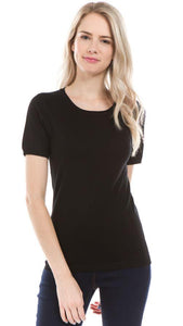 Simplicity Crew Neck Short Sleeve Ribbed Sweaters - Trendznmore