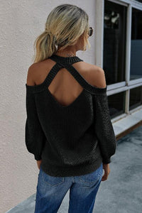 Solid Off the Shoulder Sweater - Trendznmore