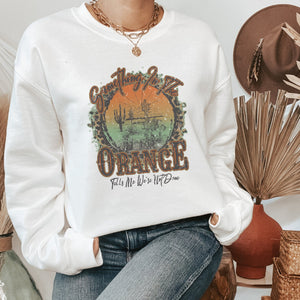 Something in the Orange Crewneck Sweatshirt - Trendznmore