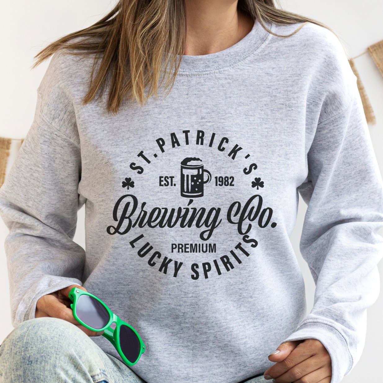 St. Patrick's Lucky Spirits St. Patrick's Day Crewneck Sweatshirt (S-2XL) - Trendznmore