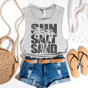 Sun Salt Sand Beach Bella Canvas Muscle Tank Top - Trendznmore